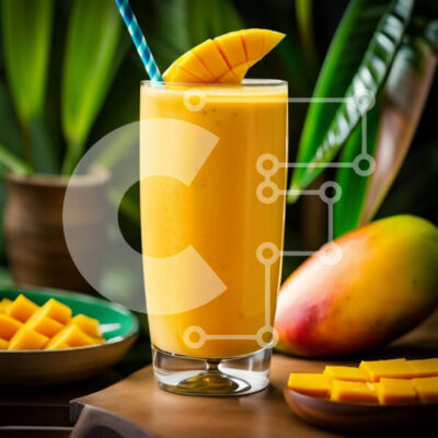 Intra Συλλεκτικό Ξύλινο Παζλ Plywood  4mm - Δροσιστική συνταγή Smoothie Mango με φρέσκες φέτες μάνγκο Σε Ξύλινο Κουτί - Διαστάσεις: 10x10 cm – 25 κομμάτια - Image 1