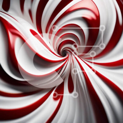 Intra Συλλεκτικό Ξύλινο Παζλ Plywood  4mm - Νόστιμο και γιορτινό κόκκινο και λευκό ζαχαροκάλαμο στροβιλισμού Σε Ξύλινο Κουτί - Διαστάσεις: 10x10 cm – 25 κομμάτια - Image 1