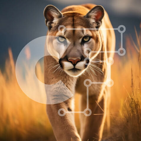 Intra Συλλεκτικό Ξύλινο Παζλ Plywood  4mm - Εκπληκτική εικόνα ενός ορεινού λιονταριού στο φυσικό του περιβάλλον Σε Ξύλινο Κουτί - Διαστάσεις: 10x10 cm – 25 κομμάτια - Image 1