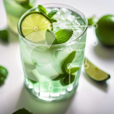 Intra Συλλεκτικό Ξύλινο Παζλ Plywood  4mm - Νόστιμο και δροσιστικό πράσινο ρόφημα με φέτες λάιμ και παγάκια Σε Ξύλινο Κουτί - Διαστάσεις: 10x10 cm – 25 κομμάτια - Image 1