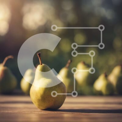 Intra Συλλεκτικό Ξύλινο Παζλ Plywood 4mm - Ομάδα αχλαδιών σε ξύλινο τραπέζι με πράσινο φόντο Σε Ξύλινο Κουτί - Διαστάσεις: 10x10 cm – 25 κομμάτια - Image 1