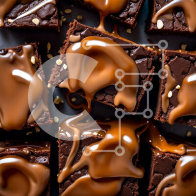 Intra Συλλεκτικό Ξύλινο Παζλ Plywood  4mm - Λαχταριστά Brownies σοκολάτας με σάλτσα καραμέλας Σε Ξύλινο Κουτί - Διαστάσεις: 10x10 cm – 25 κομμάτια - Image 1