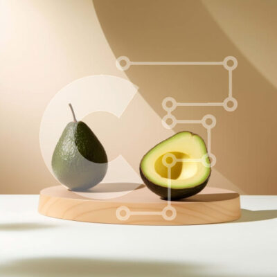 Intra Συλλεκτικό Ξύλινο Παζλ Plywood 4mm - Φρέσκα μισά αβοκάντο σε ξύλινη σανίδα κοπής Σε Ξύλινο Κουτί - Διαστάσεις: 10x10 cm – 25 κομμάτια - Image 1