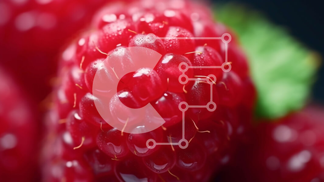 Intra Συλλεκτικό Ξύλινο Παζλ Plywood  4mm - Κοντινό πλάνο ενός φρέσκου και ώριμου κόκκινου βατόμουρου Σε Ξύλινο Κουτί - Διαστάσεις: 10x10 cm – 25 κομμάτια