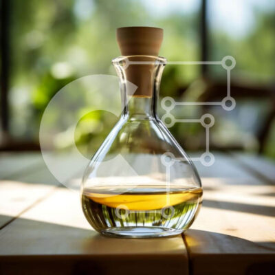 Intra Συλλεκτικό Ξύλινο Παζλ Plywood 4mm - Καράφα γεμάτη με λάδι σε ανοιχτό ξύλινο τραπέζι Σε Ξύλινο Κουτί - Διαστάσεις: 10x10 cm – 25 κομμάτια - Image 1