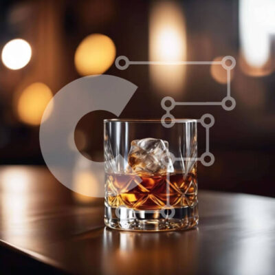 Intra Συλλεκτικό Ξύλινο Παζλ Plywood 4mm - Ποτήρι ουίσκι με παγάκι Σε Ξύλινο Κουτί - Διαστάσεις: 10x10 cm – 25 κομμάτια - Image 1