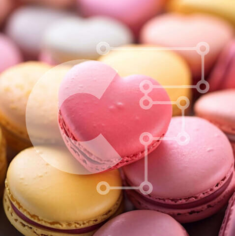 Intra Συλλεκτικό Ξύλινο Παζλ Plywood  4mm - Πολύχρωμα μακαρόνια σε σχήμα καρδιάς στο τραπέζι Σε Ξύλινο Κουτί - Διαστάσεις: 10x10 cm – 25 κομμάτια - Image 1