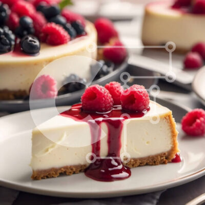 Intra Συλλεκτικό Ξύλινο Παζλ Plywood  4mm - Αφεθείτε σε ένα λαχταριστό cheesecake με φρέσκα μούρα και σάλτσα σοκολάτας Σε Ξύλινο Κουτί - Διαστάσεις: 10x10 cm – 25 κομμάτια - Image 1