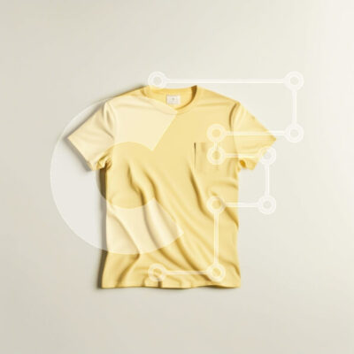 Intra Συλλεκτικό Ξύλινο Παζλ Plywood  4mm - Κομψό κίτρινο μπλουζάκι με τσέπη στο στήθος Σε Ξύλινο Κουτί - Διαστάσεις: 10x10 cm – 25 κομμάτια - Image 1