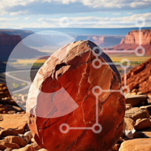 Intra Συλλεκτικό Ξύλινο Παζλ Plywood  4mm - Εκπληκτική θέα ενός κόκκινου βράχου στον γκρεμό με φόντο την έρημο και το βουνό Σε Ξύλινο Κουτί - Διαστάσεις: 10x10 cm – 25 κομμάτια