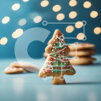 Intra Συλλεκτικό Ξύλινο Παζλ Plywood 4mm - Μπισκότο χριστουγεννιάτικου δέντρου με πάγωμα και πασπάλισμα Σε Ξύλινο Κουτί - Διαστάσεις: 10x10 cm – 25 κομμάτια - Image 1