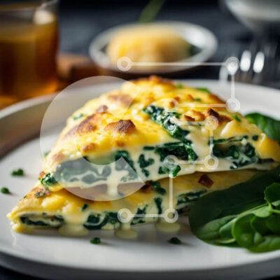 Intra Συλλεκτικό Ξύλινο Παζλ Plywood  4mm - Λαχταριστό κις σπανάκι και τυρί σε λευκό πιάτο Σε Ξύλινο Κουτί - Διαστάσεις: 10x10 cm – 25 κομμάτια - Image 1