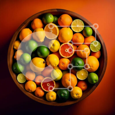 Intra Συλλεκτικό Ξύλινο Παζλ Plywood  4mm - Ζωντανό μπολ με εσπεριδοειδή - πορτοκάλια, λάιμ και λεμόνια Σε Ξύλινο Κουτί - Διαστάσεις: 10x10 cm – 25 κομμάτια - Image 1