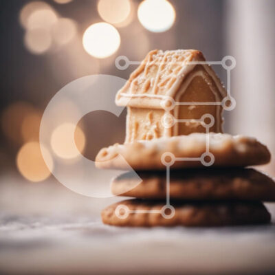 Intra Συλλεκτικό Ξύλινο Παζλ Plywood  4mm - Στοίβα μπισκότα μελόψωμο με μπισκότο σε σχήμα σπιτιού Σε Ξύλινο Κουτί - Διαστάσεις: 10x10 cm – 25 κομμάτια - Image 1