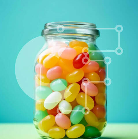 Intra Συλλεκτικό Ξύλινο Παζλ Plywood  4mm - Πολύχρωμα ζελέ σε γυάλινο βάζο Σε Ξύλινο Κουτί - Διαστάσεις: 10x10 cm – 25 κομμάτια - Image 1