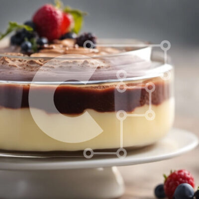 Intra Συλλεκτικό Ξύλινο Παζλ Plywood  4mm - Λαχταριστό επιδόρπιο μους σοκολάτας με μούρα και σαντιγί Σε Ξύλινο Κουτί - Διαστάσεις: 10x10 cm – 25 κομμάτια - Image 1