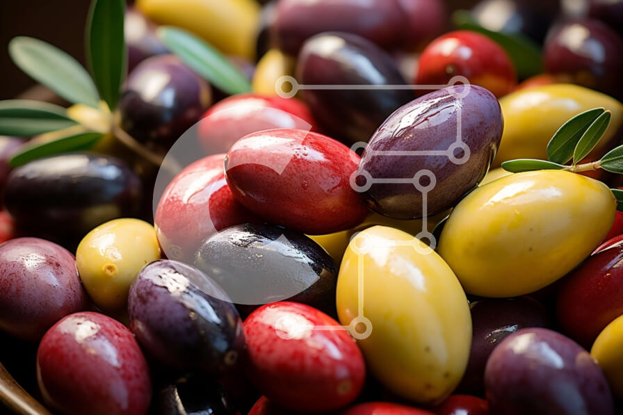 Intra Συλλεκτικό Ξύλινο Παζλ Plywood  4mm - Μπολ με πολύχρωμες ελιές με φρέσκο ​​δεντρολίβανο Σε Ξύλινο Κουτί - Διαστάσεις: 10x10 cm – 25 κομμάτια