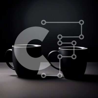 Intra Συλλεκτικό Ξύλινο Παζλ Plywood  4mm - Κομψές και μινιμαλιστικές μαύρες κούπες καφέ σε σκοτεινή επιφάνεια Σε Ξύλινο Κουτί - Διαστάσεις: 10x10 cm – 25 κομμάτια - Image 1