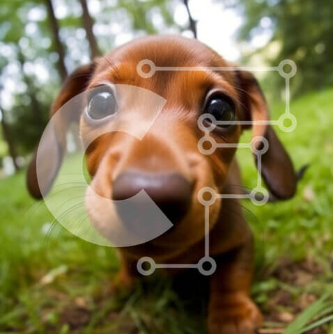 Intra Συλλεκτικό Ξύλινο Παζλ Plywood 4mm - Παιχνιδιάρικο Dachshund Dog in the Park Φωτογραφία Σε Ξύλινο Κουτί - Διαστάσεις: 10x10 cm – 25 κομμάτια - Image 1