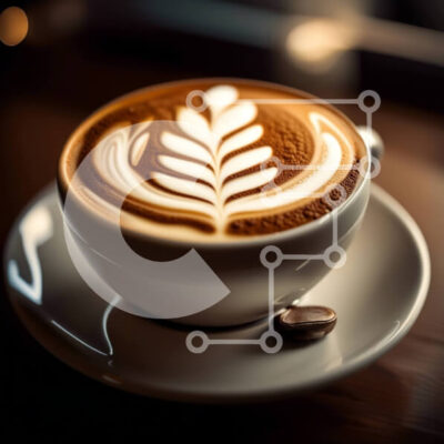 Intra Συλλεκτικό Ξύλινο Παζλ Plywood  4mm - Coffee with Leaf Latte Art - Perfect Morning Pick-Me-Up Σε Ξύλινο Κουτί - Διαστάσεις: 10x10 cm – 25 κομμάτια - Image 1