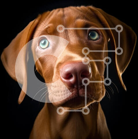 Intra Συλλεκτικό Ξύλινο Παζλ Plywood  4mm - Αξιολάτρευτο καφέ σκυλί με μπλε μάτια που κοιτάζει περίεργα την κάμερα Σε Ξύλινο Κουτί - Διαστάσεις: 10x10 cm – 25 κομμάτια - Image 1