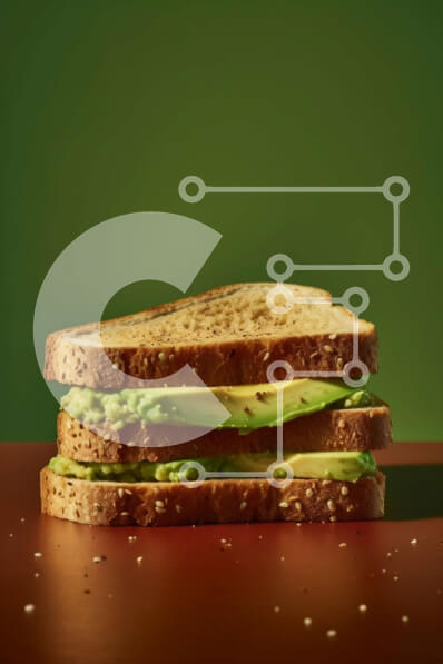 Intra Συλλεκτικό Ξύλινο Παζλ Plywood  4mm - Σάντουιτς με αβοκάντο - Νόστιμο και θρεπτικό Σε Ξύλινο Κουτί - Διαστάσεις: 10x10 cm – 25 κομμάτια