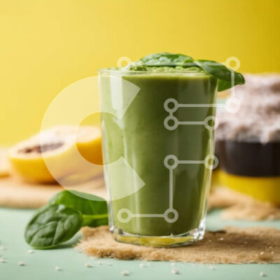 Intra Συλλεκτικό Ξύλινο Παζλ Plywood 4mm - Πράσινο Smoothie με σπανάκι, μπανάνα και σπόρους λιναριού Σε Ξύλινο Κουτί - Διαστάσεις: 10x10 cm – 25 κομμάτια - Image 1