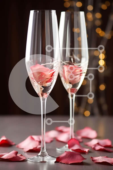 Intra Συλλεκτικό Ξύλινο Παζλ Plywood  4mm - Ρομαντικά ποτήρια κρασιού με λευκό κρασί και κηροπήγια Σε Ξύλινο Κουτί - Διαστάσεις: 10x10 cm – 25 κομμάτια