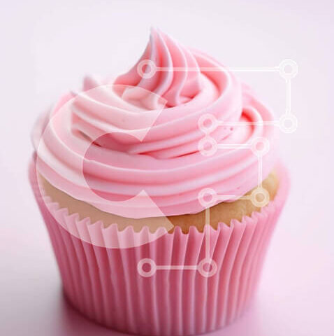 Intra Συλλεκτικό Ξύλινο Παζλ Plywood  4mm - Νόστιμο ροζ παγωμένο cupcake σε ελκυστικό φόντο Σε Ξύλινο Κουτί - Διαστάσεις: 10x10 cm – 25 κομμάτια - Image 1