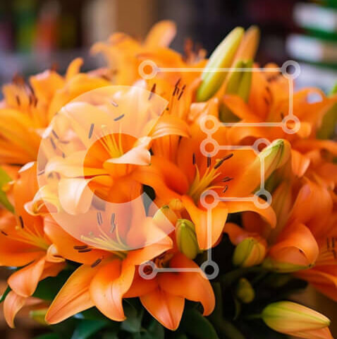 Intra Συλλεκτικό Ξύλινο Παζλ Plywood  4mm - Βάζο με φρέσκα λουλούδια πορτοκαλιού στο τραπέζι Σε Ξύλινο Κουτί - Διαστάσεις: 10x10 cm – 25 κομμάτια - Image 1