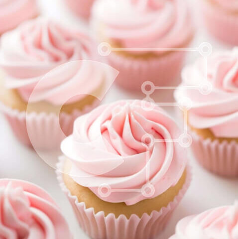 Intra Συλλεκτικό Ξύλινο Παζλ Plywood  4mm - Ροζ Cupcakes με Λευκό γλάσο Σε Ξύλινο Κουτί - Διαστάσεις: 10x10 cm – 25 κομμάτια - Image 1