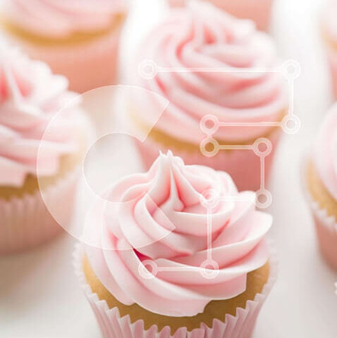 Intra Συλλεκτικό Ξύλινο Παζλ Plywood  4mm - Ομάδα Ροζ Cupcakes με Λευκό Πάγωμα Σε Ξύλινο Κουτί - Διαστάσεις: 10x10 cm – 25 κομμάτια - Image 1