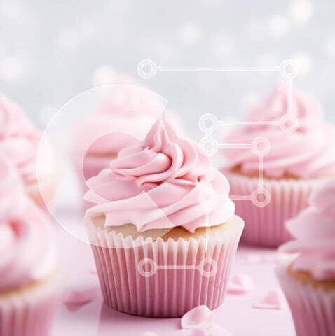 Intra Συλλεκτικό Ξύλινο Παζλ Plywood  4mm - Ποικιλία ροζ cupcakes με παγωμένο γλάσο και ψεκασμούς Σε Ξύλινο Κουτί - Διαστάσεις: 10x10 cm – 25 κομμάτια - Image 1