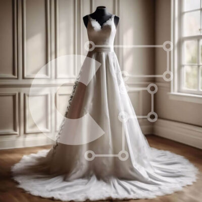 Intra Συλλεκτικό Ξύλινο Παζλ Plywood  4mm - Κομψό λευκό νυφικό σε μανεκέν Σε Ξύλινο Κουτί - Διαστάσεις: 10x10 cm – 25 κομμάτια - Image 1