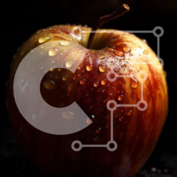 Intra Συλλεκτικό Ξύλινο Παζλ Plywood  4mm - Φρέσκο ​​μήλο με τα σταγονίδια νερού - φωτογραφία υψηλής ποιότητας Σε Ξύλινο Κουτί - Διαστάσεις: 10x10 cm – 25 κομμάτια - Image 1