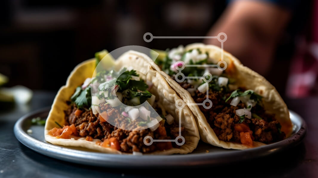 Intra Συλλεκτικό Ξύλινο Παζλ Plywood  4mm - Νόστιμη εικόνα Tacos με φρέσκα λαχανικά και σάλσα Σε Ξύλινο Κουτί - Διαστάσεις: 10x10 cm – 25 κομμάτια