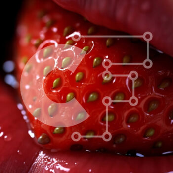 Intra Συλλεκτικό Ξύλινο Παζλ Plywood  4mm - Juicy Strawberry on Woman's Tongue - εικόνα από κοντά Σε Ξύλινο Κουτί - Διαστάσεις: 10x10 cm – 25 κομμάτια - Image 1