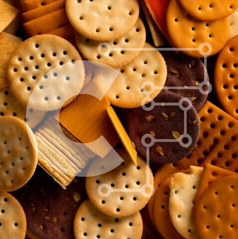 Intra Συλλεκτικό Ξύλινο Παζλ Plywood 4mm - Ποικιλία από τυριά και κράκερ σε ένα πιάτο Σε Ξύλινο Κουτί - Διαστάσεις: 10x10 cm – 25 κομμάτια - Image 1