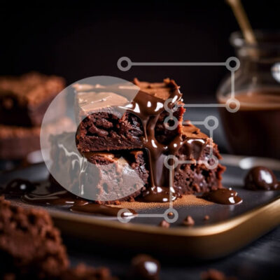 Intra Συλλεκτικό Ξύλινο Παζλ Plywood  4mm - Απολαυστική εικόνα από φρεσκοψημένα μπράουνις σοκολάτας Σε Ξύλινο Κουτί - Διαστάσεις: 10x10 cm – 25 κομμάτια - Image 1