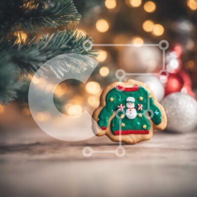 Intra Συλλεκτικό Ξύλινο Παζλ Plywood 4mm - Χριστουγεννιάτικο μπισκότο με διακοσμητικό πουλόβερ χιονάνθρωπος Σε Ξύλινο Κουτί - Διαστάσεις: 10x10 cm – 25 κομμάτια - Image 1