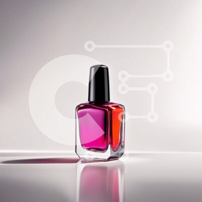 Intra Συλλεκτικό Ξύλινο Παζλ Plywood 4mm - Κομψό και μοντέρνο κόκκινο μπουκάλι βερνικιού νυχιών - Cherry Blossom Σε Ξύλινο Κουτί - Διαστάσεις: 10x10 cm – 25 κομμάτια - Image 1