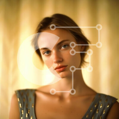 Intra Συλλεκτικό Ξύλινο Παζλ Plywood  4mm - Όμορφη γυναίκα με χρυσό φόρεμα με περίπλοκα σχέδια Σε Ξύλινο Κουτί - Διαστάσεις: 10x10 cm – 25 κομμάτια - Image 1