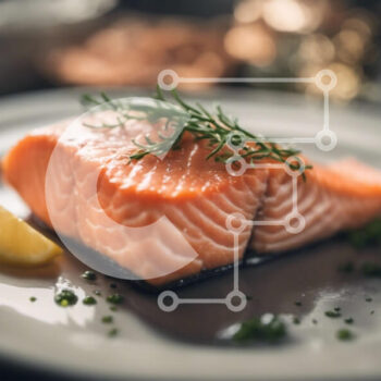 Intra Συλλεκτικό Ξύλινο Παζλ Plywood  4mm - Φρέσκος και καλοψημένος σολομός με λεμόνι Σε Ξύλινο Κουτί - Διαστάσεις: 10x10 cm – 25 κομμάτια - Image 1