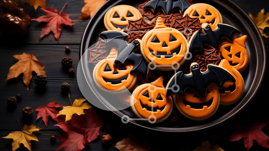 Intra Συλλεκτικό Ξύλινο Παζλ Plywood  4mm - Αποκριάτικα μπισκότα σε σχήμα κολοκύθας με όψεις jack-o-lantern Σε Ξύλινο Κουτί - Διαστάσεις: 10x10 cm – 25 κομμάτια