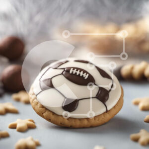 Intra Συλλεκτικό Ξύλινο Παζλ Plywood  4mm - Μπισκότο σε σχήμα ποδοσφαίρου με λευκό παγωμένο και πασπάλισμα Σε Ξύλινο Κουτί - Διαστάσεις: 10x10 cm – 25 κομμάτια