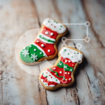 Intra Συλλεκτικό Ξύλινο Παζλ Plywood  4mm - Διακοσμημένα μπισκότα σε ξύλινο τραπέζι Σε Ξύλινο Κουτί - Διαστάσεις: 10x10 cm – 25 κομμάτια - Image 1