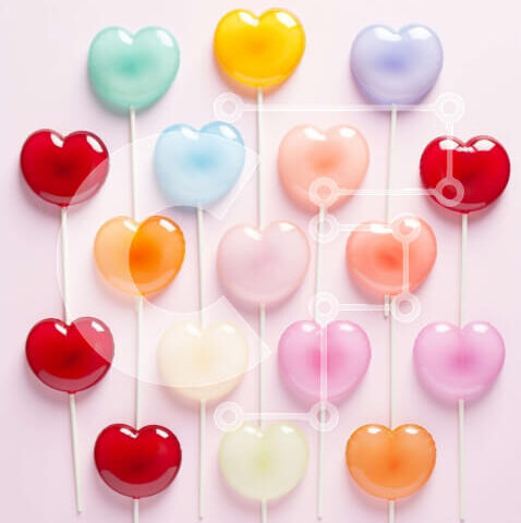 Intra Συλλεκτικό Ξύλινο Παζλ Plywood 4mm - Πολύχρωμη στοίβα γλειφιτζούρια σε σχήμα καρδιάς Σε Ξύλινο Κουτί - Διαστάσεις: 10x10 cm – 25 κομμάτια - Image 1