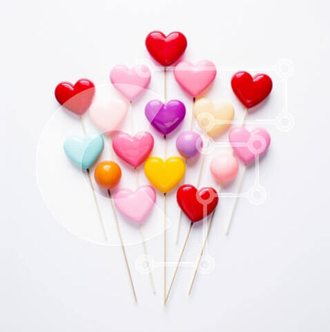 Intra Συλλεκτικό Ξύλινο Παζλ Plywood 4mm - Πολύχρωμα γλειφιτζούρια σε σχήμα καρδιάς σε οδοντογλυφίδες Σε Ξύλινο Κουτί - Διαστάσεις: 10x10 cm – 25 κομμάτια - Image 1