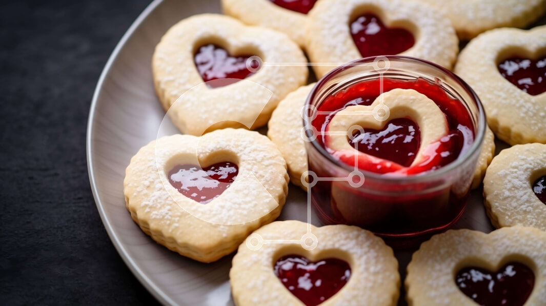 Intra Συλλεκτικό Ξύλινο Παζλ Plywood  4mm - Μπισκότα σε σχήμα καρδιάς με βάζα μαρμελάδας Σε Ξύλινο Κουτί - Διαστάσεις: 10x10 cm – 25 κομμάτια