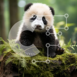 Intra Συλλεκτικό Ξύλινο Παζλ Plywood  4mm - Χαριτωμένη φωτογραφία ενός μωρού Panda σε ένα καταπράσινο δάσος Σε Ξύλινο Κουτί - Διαστάσεις: 10x10 cm – 25 κομμάτια